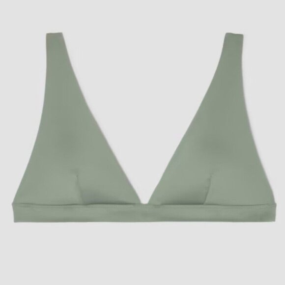 Everlane‎ Women's NWT Herb The ReNew Plunge Triangle Swim Top XL/C40.5 - Picture 1 of 11